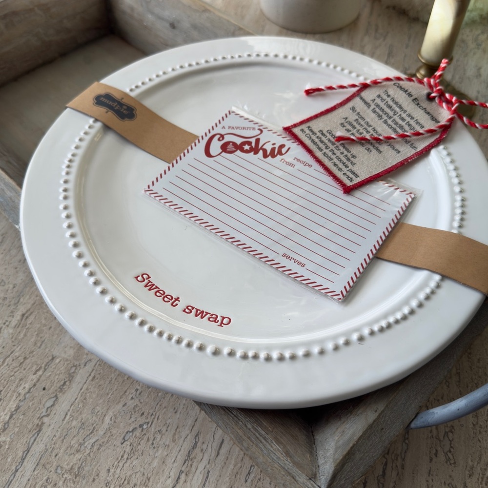 Pier 1 Sweet Swap Cookie Exchange Platter • Never Used • Holiday Ceramic Plate